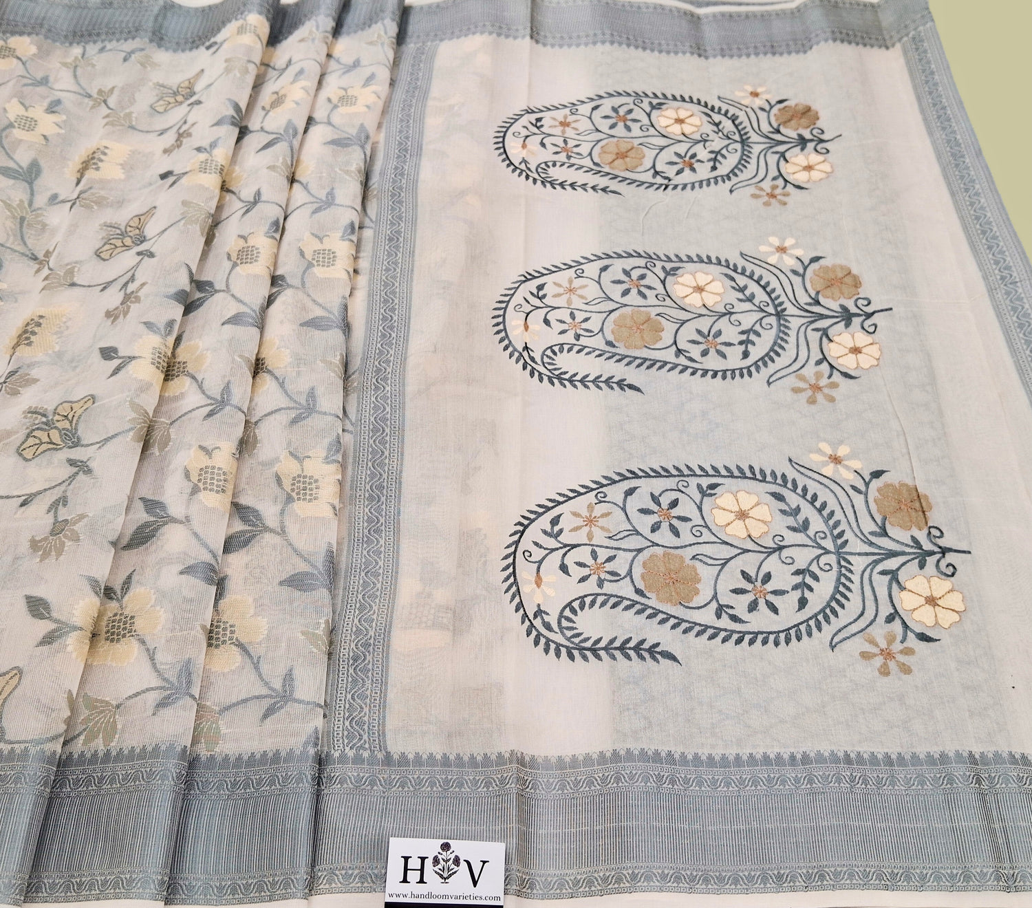 super nett banarasi weaving with embroidery pallu