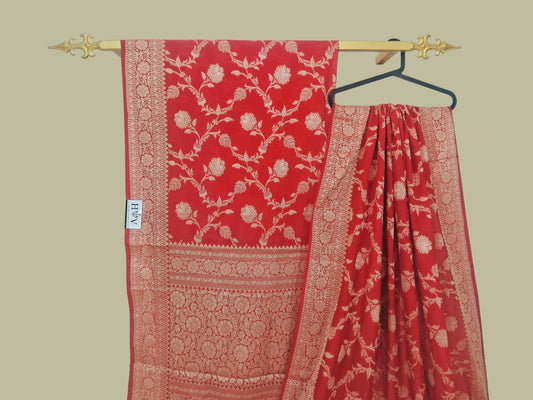 Semi Pure Georgette Silk Banarasi Saree