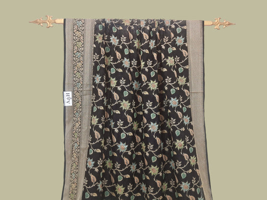 Semi Pure Georgette Silk Meenakari Banarasi Saree